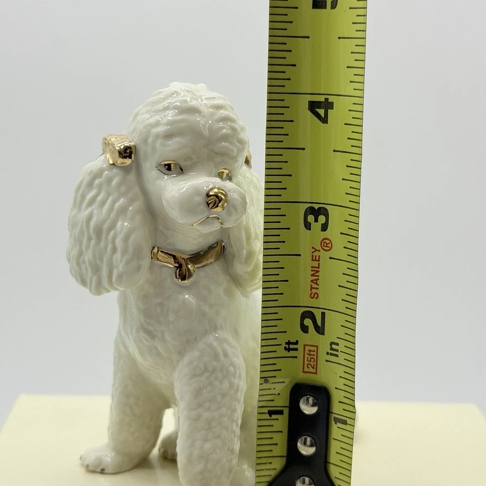 Lenox Year of Puppies Classic Poodle Figurine Ivory Gold Vintage 4